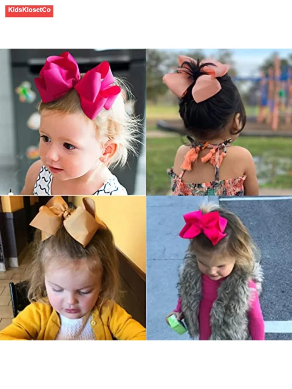 50 Large Grosgrain Ribbon Hair Bows Alligator Clips for Girls